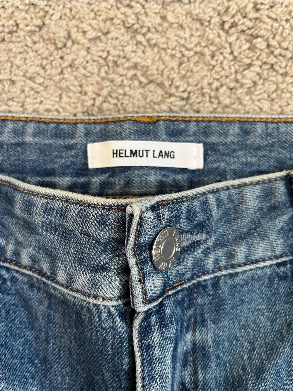 Helmut Lang Wardrobe Jeans High Rise Wide Leg Classic Blue Women’s 32 Ins 32 NWT - Picture 2 of 9